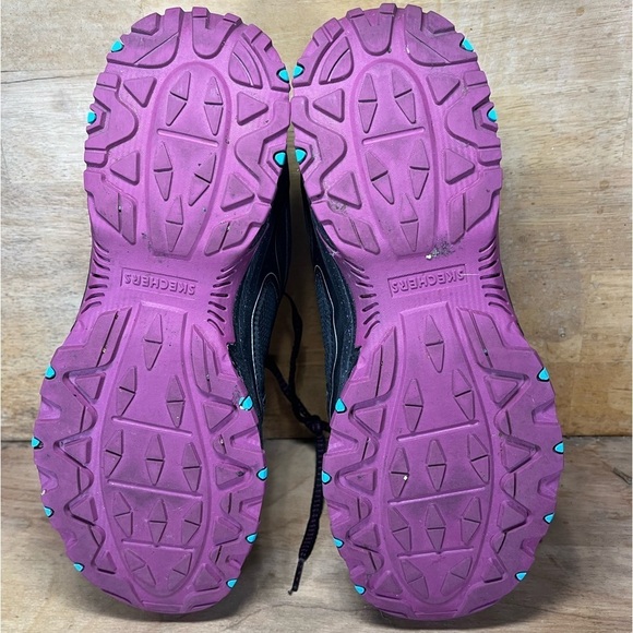 Skechers Hillcrest Womens Sz 9 Trail Running Shoes Sneakers Black Purple 149820 - Picture 7 of 8